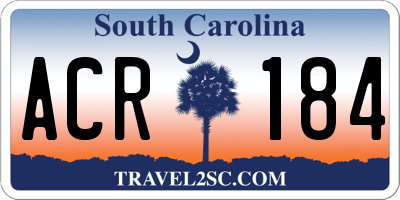 SC license plate ACR184
