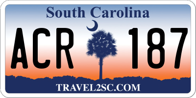 SC license plate ACR187