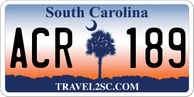 SC license plate ACR189