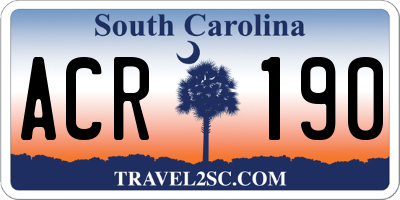 SC license plate ACR190