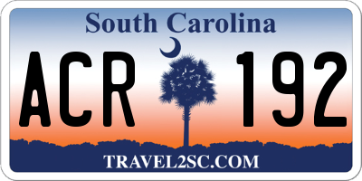 SC license plate ACR192