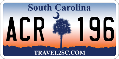 SC license plate ACR196