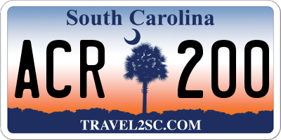 SC license plate ACR200