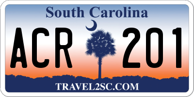 SC license plate ACR201