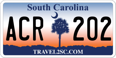 SC license plate ACR202