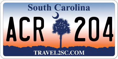 SC license plate ACR204