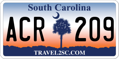 SC license plate ACR209