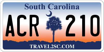 SC license plate ACR210