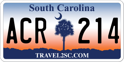 SC license plate ACR214