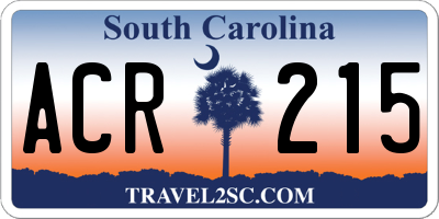 SC license plate ACR215