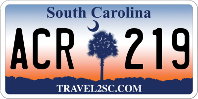 SC license plate ACR219