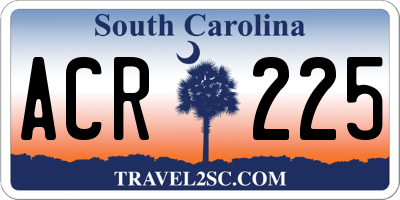SC license plate ACR225