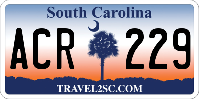 SC license plate ACR229