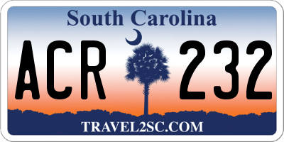 SC license plate ACR232
