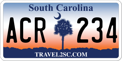 SC license plate ACR234