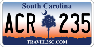 SC license plate ACR235
