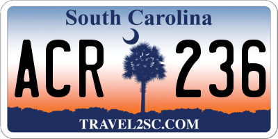 SC license plate ACR236