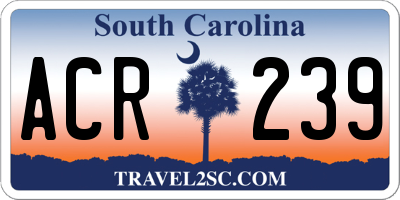 SC license plate ACR239