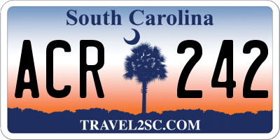 SC license plate ACR242