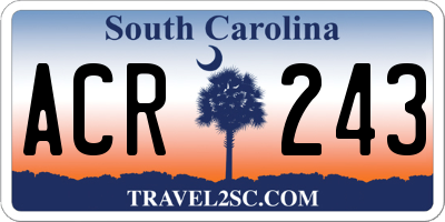 SC license plate ACR243