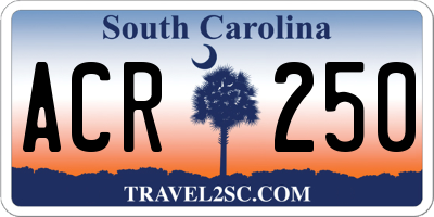 SC license plate ACR250