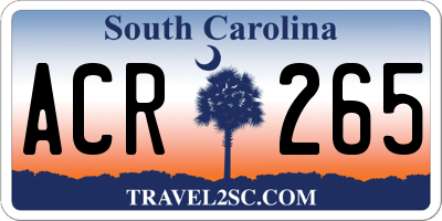 SC license plate ACR265