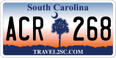 SC license plate ACR268