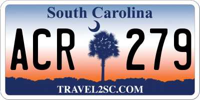 SC license plate ACR279