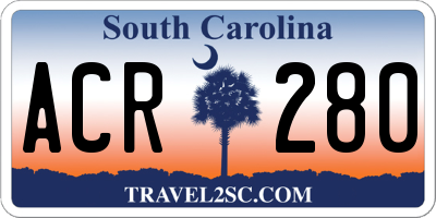 SC license plate ACR280