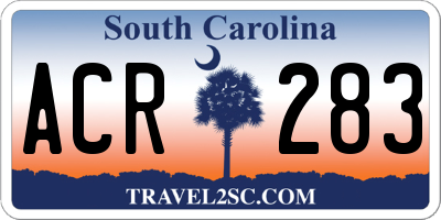 SC license plate ACR283