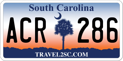 SC license plate ACR286