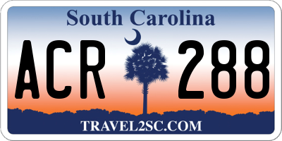 SC license plate ACR288