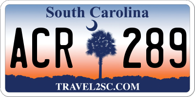 SC license plate ACR289