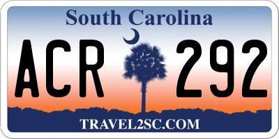 SC license plate ACR292