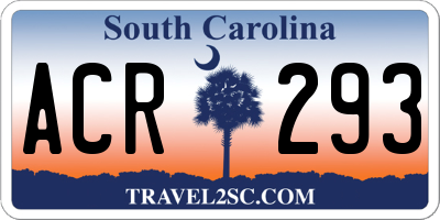 SC license plate ACR293