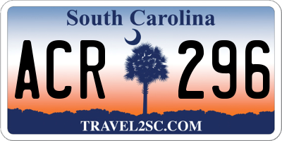 SC license plate ACR296
