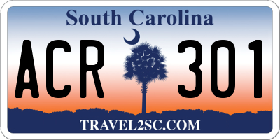 SC license plate ACR301