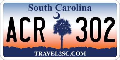 SC license plate ACR302