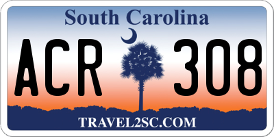 SC license plate ACR308