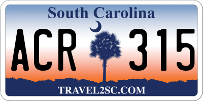 SC license plate ACR315