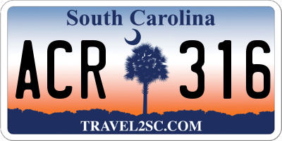 SC license plate ACR316