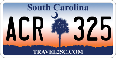 SC license plate ACR325