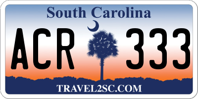 SC license plate ACR333