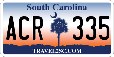 SC license plate ACR335