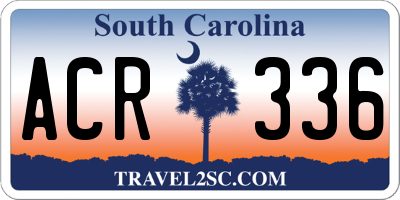 SC license plate ACR336