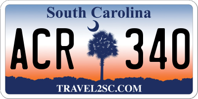 SC license plate ACR340