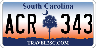SC license plate ACR343