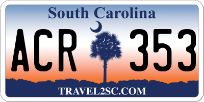 SC license plate ACR353