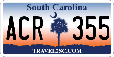 SC license plate ACR355