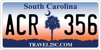 SC license plate ACR356